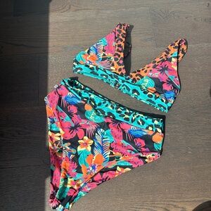 Target High waisted Animal/Tropical Print Bikini